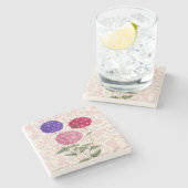  stijl Hydrangea Trio Stone Onderzetter (Zijkant)