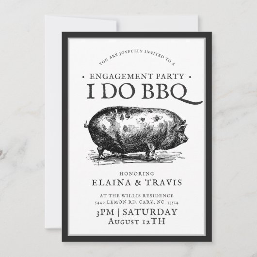 stijl | I Do BBQ | Engagement Party Kaart (Voorkant)