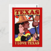  stijl I Love Texas Briefkaart (Voorkant / Achterkant)