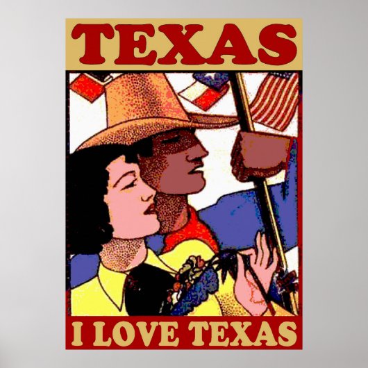  stijl I Love Texas Poster (Voorkant)