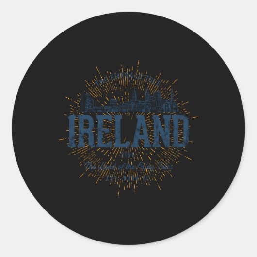 Stijl Ierland Ronde Sticker (Voorkant)