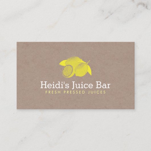  Stijl Illustratie van Citroenen op Karton Visitekaartje (Voorkant)