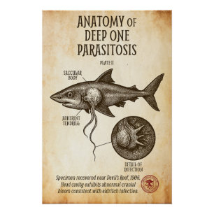 stijl Innsmouth haai parasiet Perfect Poster