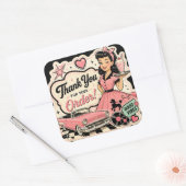 Stijl jaren 50  vierkante sticker (Envelop)