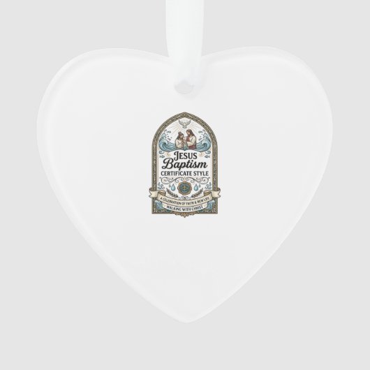 Stijl Jezus Doop Certificaat Jezus Doop Certificaa Ornament (voorkant)