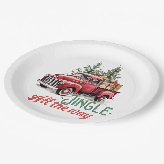  stijl jingle helemaal kerst papieren bordje (Gekanteld)