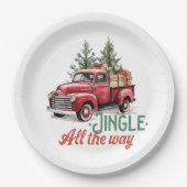  stijl jingle helemaal kerst papieren bordje (Voorkant)