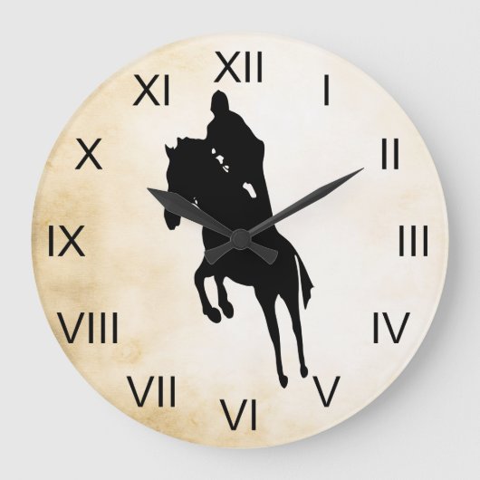  stijl jooming Silhouette Horse Grote Klok (Voorkant)