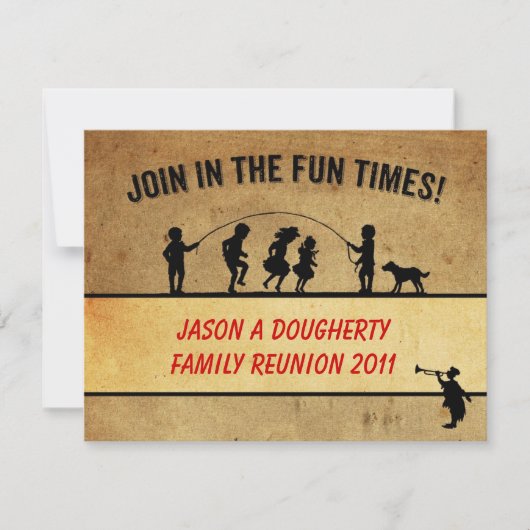 stijl Jumprope Silhouette Family Reunion Kaart (Voorkant)