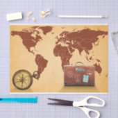  Stijl, Kaart van de Wereld Print Tissuepapier (Craft)