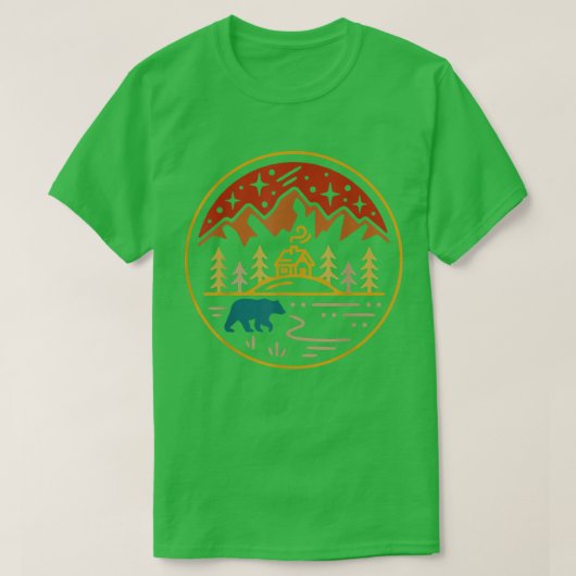 -stijl kajuitgebondenheid en Beer Campin T-shirt (Design voorkant)
