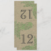  Stijl Kant Ontwerp Groene Tafel Nummer Kaart (Voorkant / Achterkant)