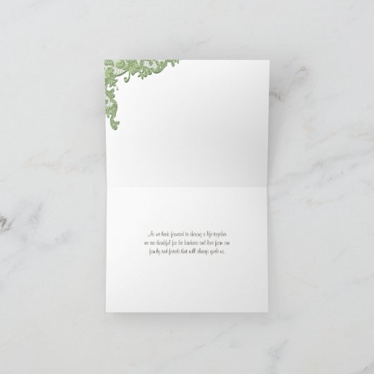  stijl kantfoto Dank u Bedankkaart (Binnen)