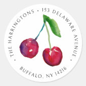  stijl kersen handgetekende retouradres ronde sticker (Voorkant)