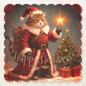  stijl kerst kitty cat kartonnen onderzetters (Voorkant)