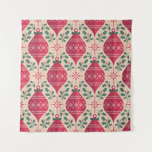 stijl Kerst Naadloos Patroon Wandkleed (Voorkant)