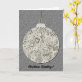 Stijl Kerst Ornament Art Kaart Grijs (Gele Bloem)