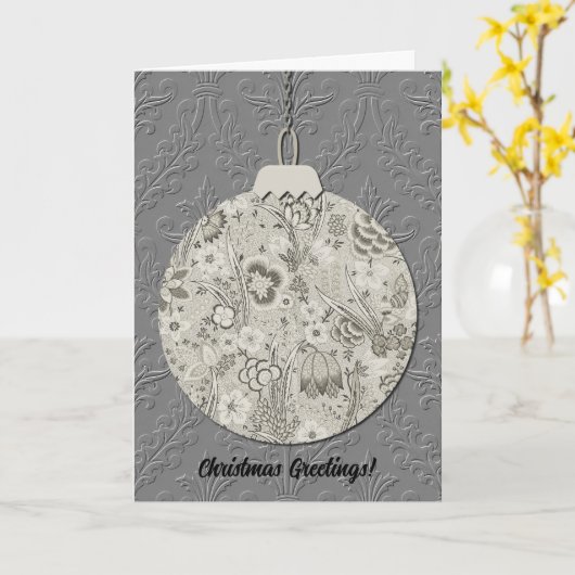  Stijl Kerst Ornament Art Kaart Grijs (Gele Bloem)