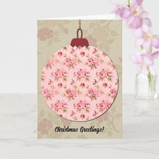  Stijl Kerst Ornament Art Roze Bloemen Kaart (Orchidee)