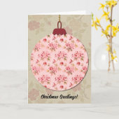  Stijl Kerst Ornament Art Roze Bloemen Kaart (Gele Bloem)