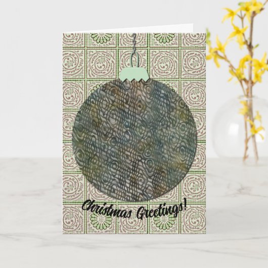  Stijl Kerst Ornament Art Snakeskin Kaart (Gele Bloem)