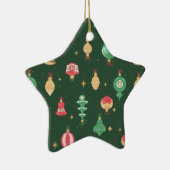 stijl kerst ornament patroon - groen (Rechts)