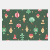  stijl kerst ornament patroon - groen inpakpapier vel (Voorkant 2)