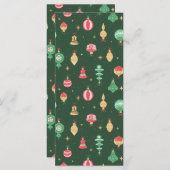  stijl kerst ornament patroon - groen menu (Voorkant / Achterkant)