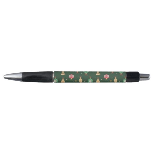 stijl kerst ornament patroon - groen pen (Voorkant)