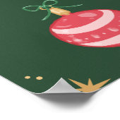  stijl kerst ornament patroon - groen poster (Hoek)