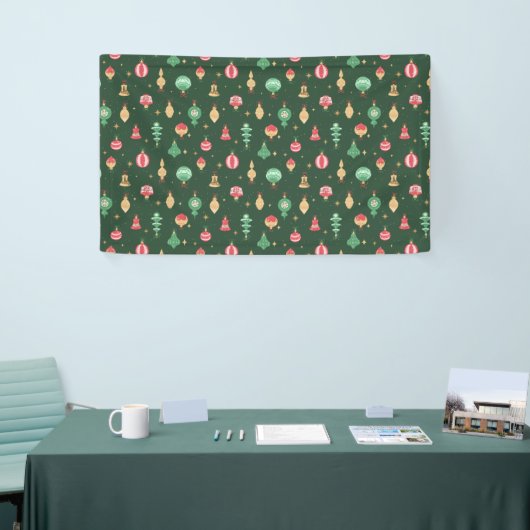  stijl kerst ornament patroon - groen spandoek (Beurs)