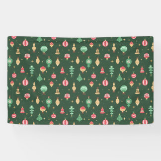  stijl kerst ornament patroon - groen spandoek