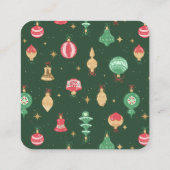  stijl kerst ornament patroon - groen vierkante visitekaartje (Achterkant)
