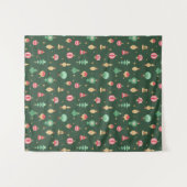  stijl kerst ornament patroon - groen wandkleed (Voorkant (horizontaal))