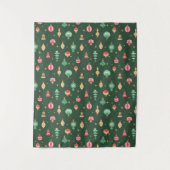  stijl kerst ornament patroon - groen wandkleed (Voorkant)