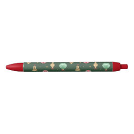  stijl kerst ornament patroon - groen zwarte inkt pen