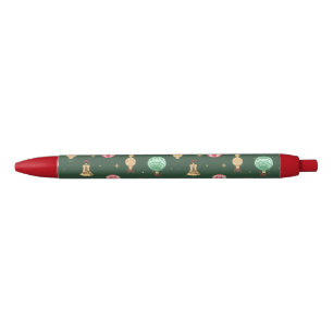  stijl kerst ornament patroon - groen zwarte inkt pen