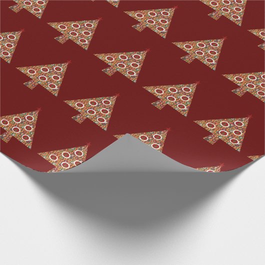  stijl kerstboom papier in rood (Hoek)