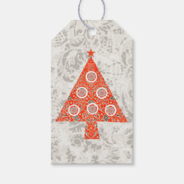  stijl kerstboom rood Label Cadeaulabel