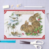  stijl kerstkonijnen met vogelvriend tissuepapier (Craft)