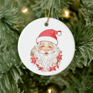  stijl kerstman gezicht kerst keramisch ornament