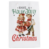  Stijl Kerstmis Kinderen Holly Jolly Medium Cadeauzakje (Voorkant)