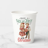  Stijl Kerstmis Kinderen Holly Jolly Papieren Bekers (Achterkant)