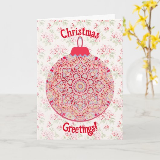  stijl Kerstmis Ornament Bloemen Kaart (Gele Bloem)