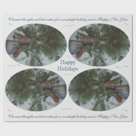  stijl Kerstspar tak Cadeaupapier (Vlak)