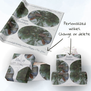 stijl Kerstspar tak Cadeaupapier