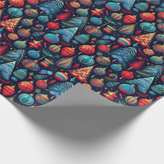  stijl kerstversiering motief ( cadeaupapier (Hoek)