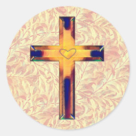  Stijl kleurrijk Faith Cross Ronde Sticker