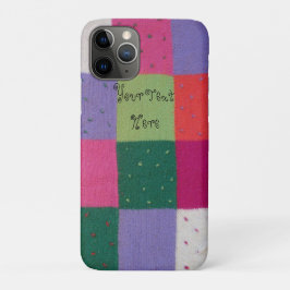 stijl kleurrijk gebreid patchwork ontwerp iPhone 11 pro hoesje