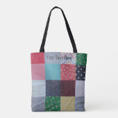 stijl kleurrijke vierkantjes patchwork tote bag (Achterkant)